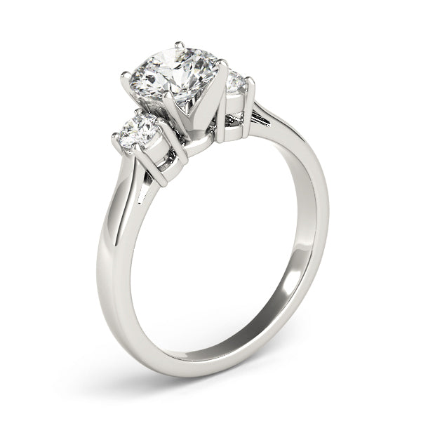 14K White Gold Engagement Rings 3 Stone Round With 0.24 TCW Diamond (Lab Grown VS-SI1, E/F/G)