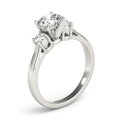 14K White Gold Engagement Rings 3 Stone Round With 0.24 TCW Diamond (Lab Grown VS-SI1, E/F/G)