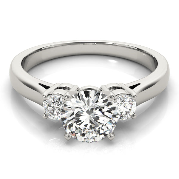 14K White Gold Engagement Rings 3 Stone Round With 0.24 TCW Diamond (Lab Grown VS-SI1, E/F/G)