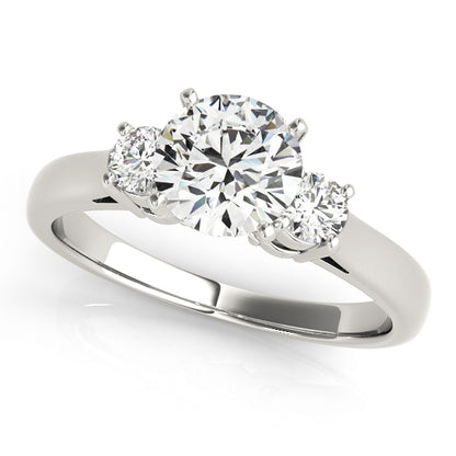 14K White Gold Engagement Rings 3 Stone Round With 0.24 TCW Diamond (Lab Grown VS-SI1, E/F/G)