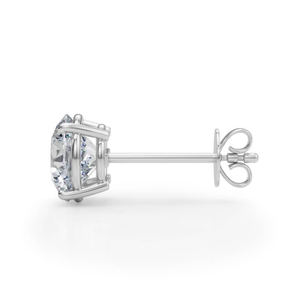 14K White Gold (4 Cttw) 2ct 4 Prong Wire Stud Earring With 4 TCW Diamond (Lab Grown VS-SI1, E/F/G)