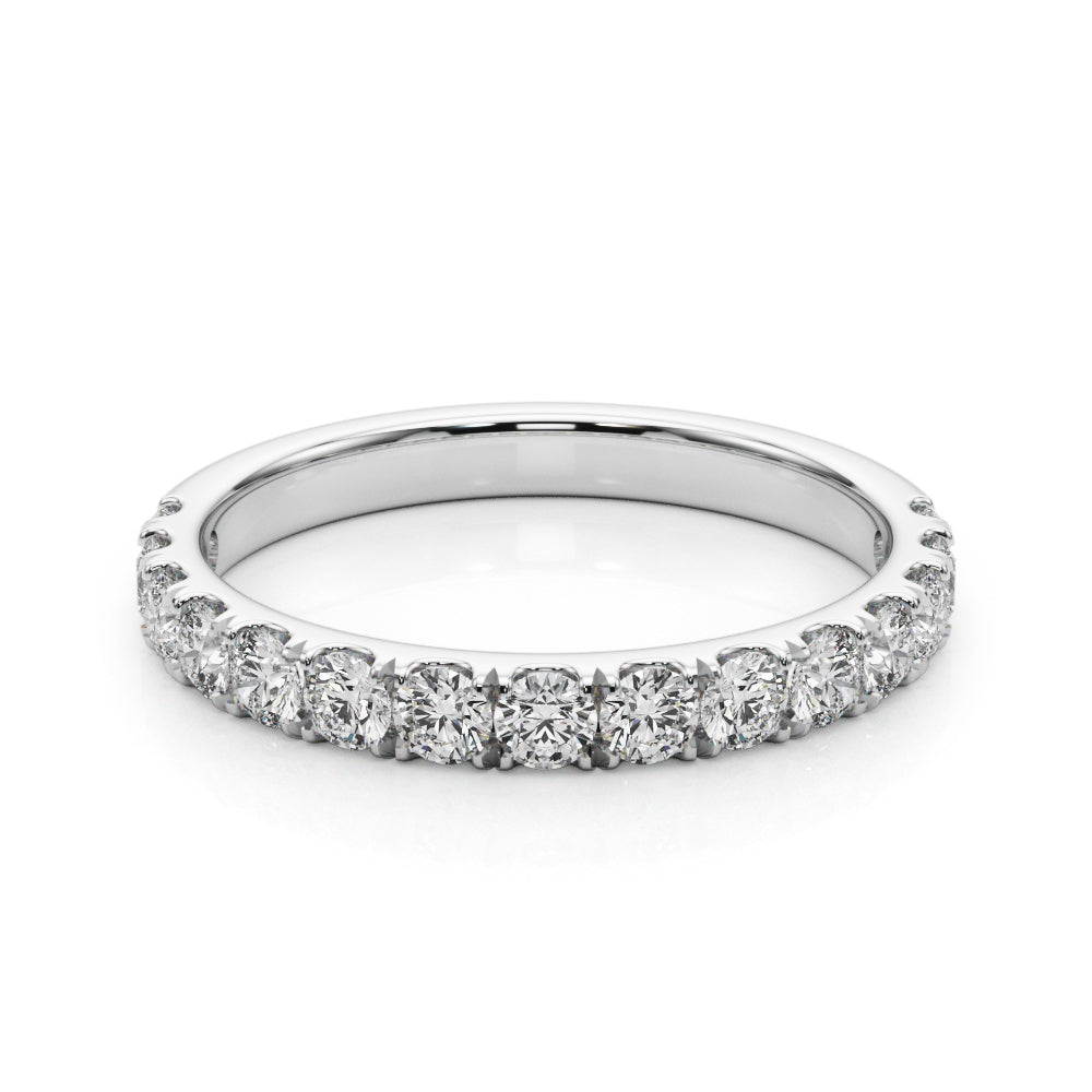 14K White Gold Lab Grown Diamond Half Way Around Band With 0.78 TCW Diamond (Lab Grown VS-SI1, E/F/G)