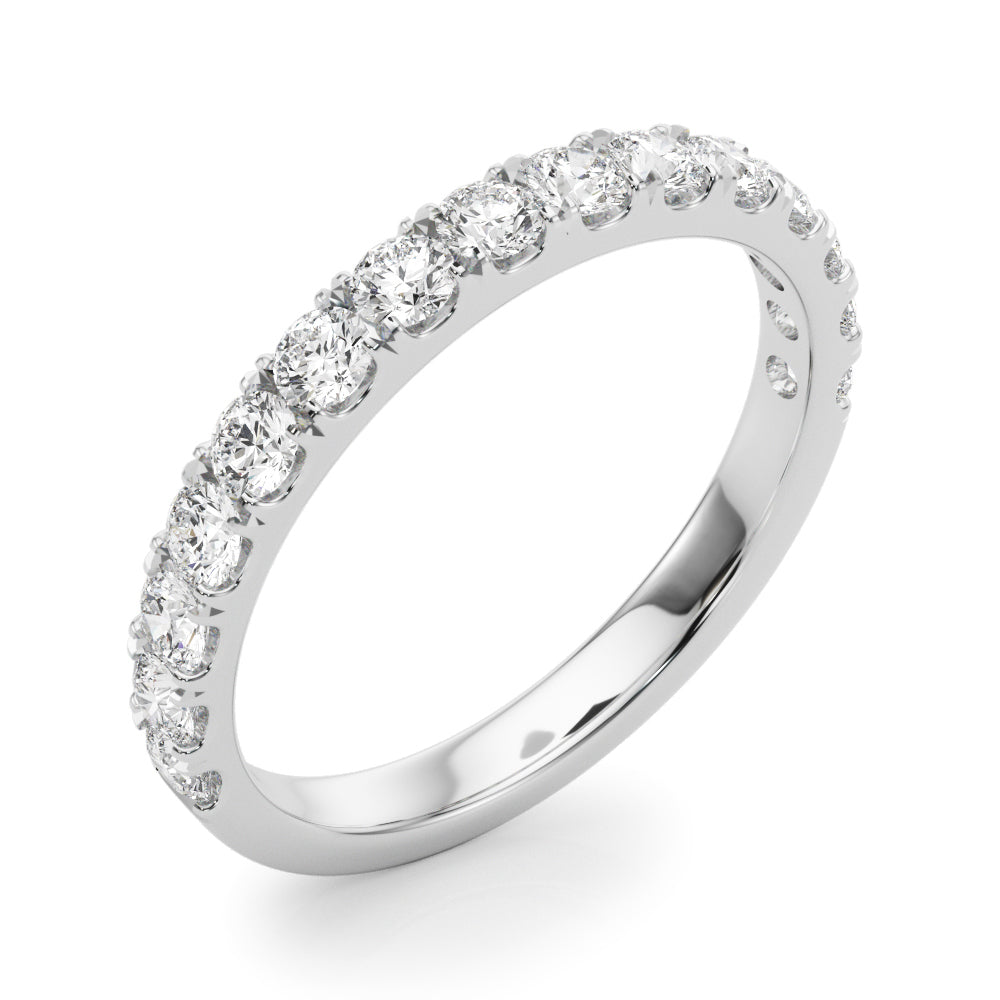 14K White Gold Lab Grown Diamond Half Way Around Band With 0.78 TCW Diamond (Lab Grown VS-SI1, E/F/G)