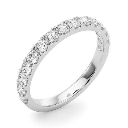 14K White Gold Lab Grown Diamond Half Way Around Band With 0.78 TCW Diamond (Lab Grown VS-SI1, E/F/G)
