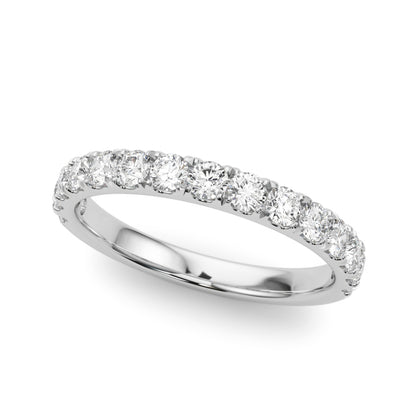 14K White Gold Lab Grown Diamond Half Way Around Band With 0.78 TCW Diamond (Lab Grown VS-SI1, E/F/G)