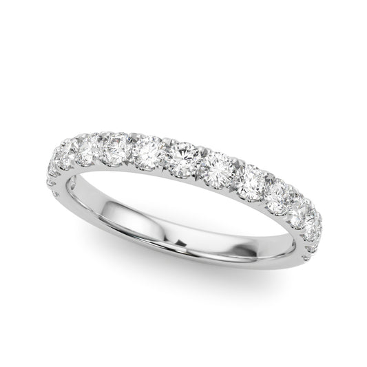 14K White Gold Lab Grown Diamond Half Way Around Band With 0.78 TCW Diamond (Lab Grown VS-SI1, E/F/G)