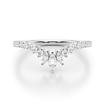 14K White Gold Lab Grown Diamond Fashion Ring Marquise & Round With 0.27 TCW Diamond (Lab Grown VS-SI1, E/F/G)