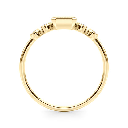 14K Yellow Gold Lab Grown Diamond 5 Stone Fashion Ring With Emerald Cut Center With 0.32 TCW Diamond (Lab Grown VS-SI1, E/F/G)