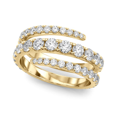 14K Yellow Gold Lab Grown Diamond Split Shank Swirl Band With 0.04 TCW Diamond (Lab Grown VS-SI1, E/F/G)