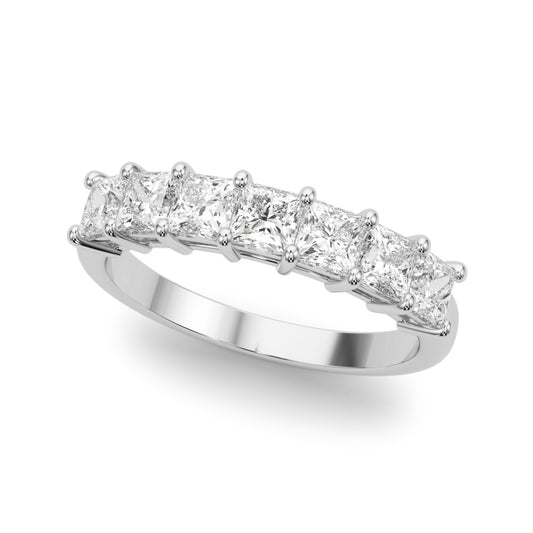 14K White Gold Lab Grown Diamond 7 Stone Band Princess Cut With 1.82 TCW Diamond (Lab Grown VS-SI1, E/F/G)