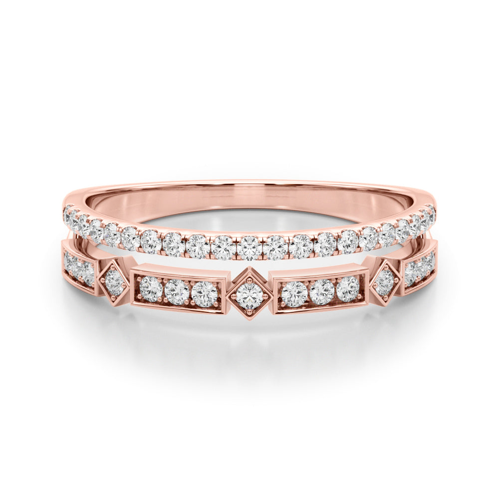 14K Rose Gold Lab Grown Diamond Fashion Band With 0.18 TCW Diamond (Lab Grown VS-SI1, E/F/G)