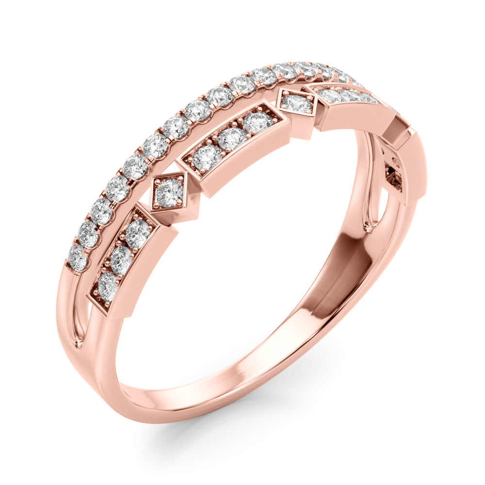 14K Rose Gold Lab Grown Diamond Fashion Band With 0.18 TCW Diamond (Lab Grown VS-SI1, E/F/G)