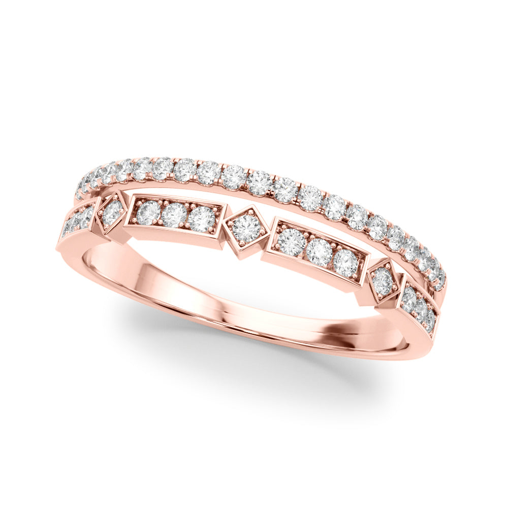 14K Rose Gold Lab Grown Diamond Fashion Band With 0.18 TCW Diamond (Lab Grown VS-SI1, E/F/G)