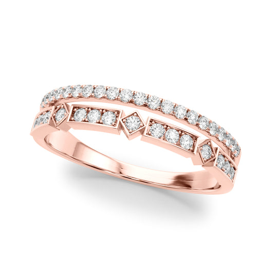 14K Rose Gold Lab Grown Diamond Fashion Band With 0.18 TCW Diamond (Lab Grown VS-SI1, E/F/G)