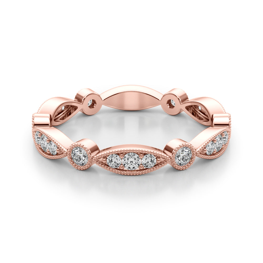 14K Rose Gold Lab Grown Diamond Stackable Ring With 0.34 TCW Diamond (Lab Grown VS-SI1, E/F/G)