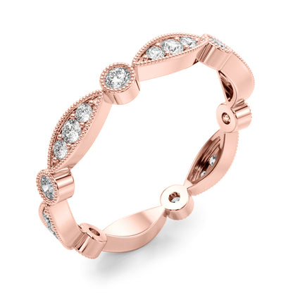 14K Rose Gold Lab Grown Diamond Stackable Ring With 0.34 TCW Diamond (Lab Grown VS-SI1, E/F/G)
