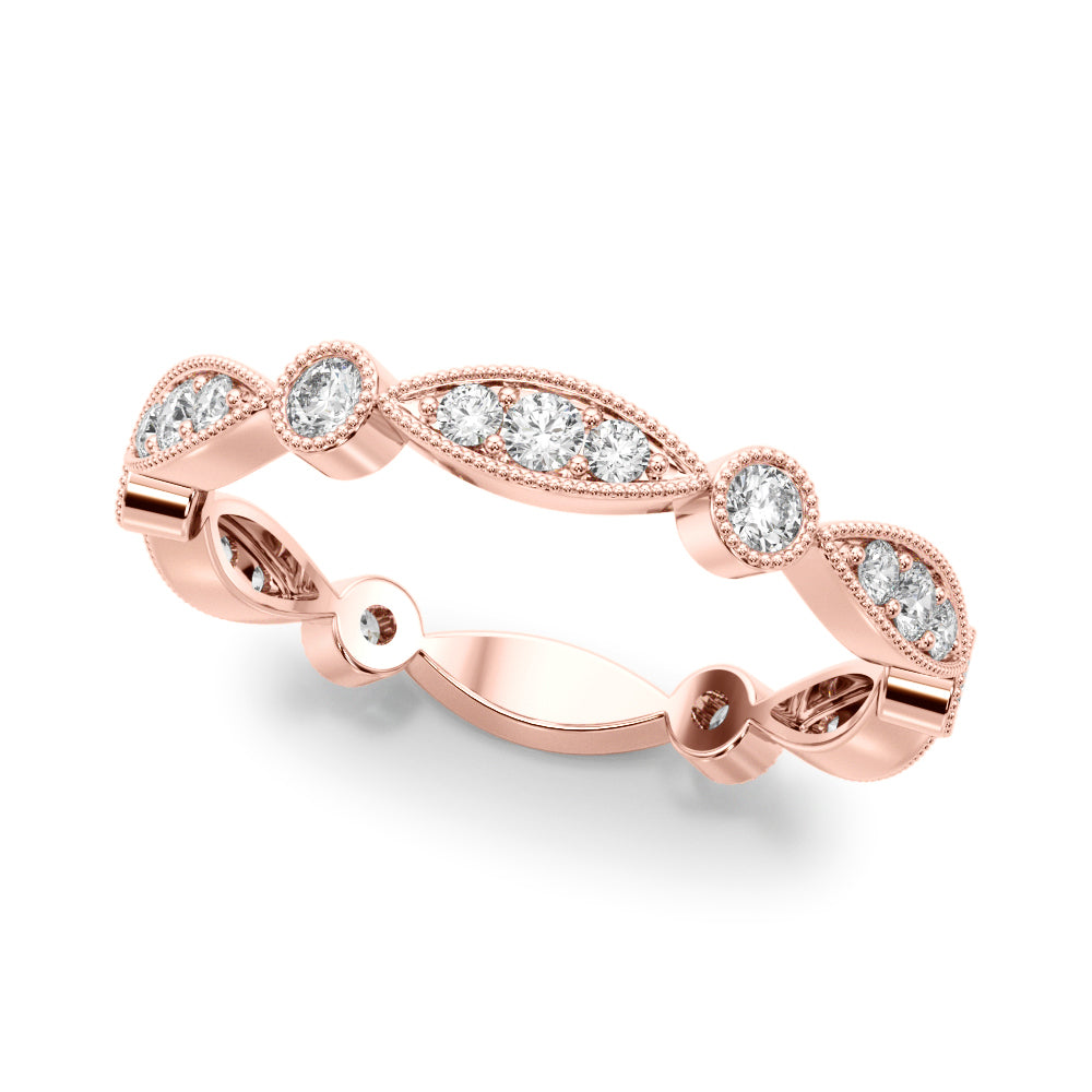 14K Rose Gold Lab Grown Diamond Stackable Ring With 0.34 TCW Diamond (Lab Grown VS-SI1, E/F/G)