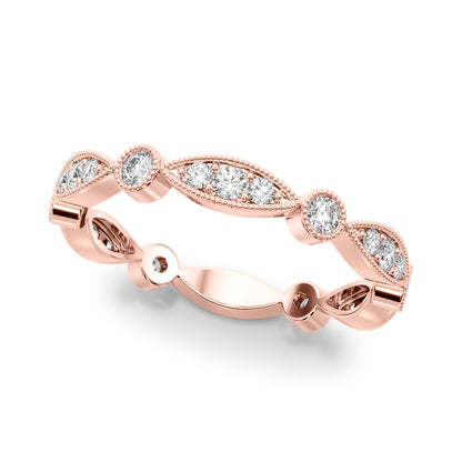 14K Rose Gold Lab Grown Diamond Stackable Ring With 0.34 TCW Diamond (Lab Grown VS-SI1, E/F/G)