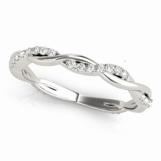 14K White Gold Lab Grown Diamond Wedding Band With 0.19 TCW Diamond (Lab Grown VS-SI1, E/F/G)