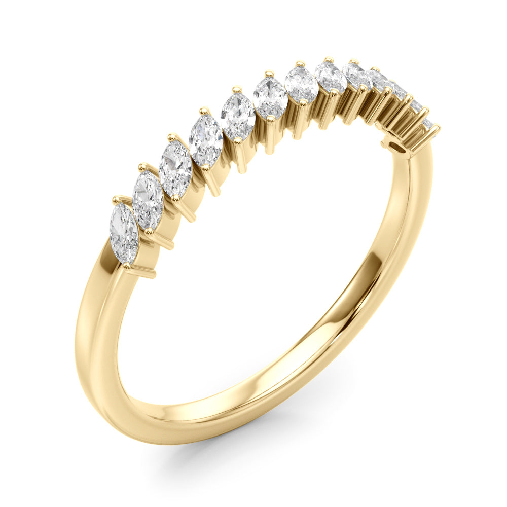 14K Yellow Gold Lab Grown Diamond Band Marquise With 0.39 TCW Diamond (Lab Grown VS-SI1, E/F/G)