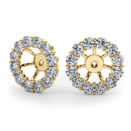 14K White Gold Lab Grown Diamond Earring Jacket For .50 Ct With 0.66 TCW Diamond (Lab Grown VS-SI1, E/F/G)