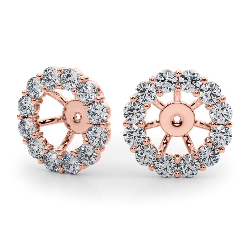 14K White Gold Lab Grown Diamond Earring Jacket For .50 Ct With 0.66 TCW Diamond (Lab Grown VS-SI1, E/F/G)