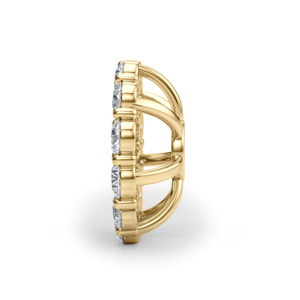 14K White Gold Lab Grown Diamond Earring Jacket For .50 Ct With 0.66 TCW Diamond (Lab Grown VS-SI1, E/F/G)