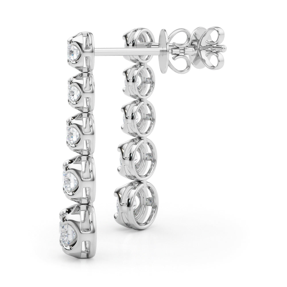 14K White Gold Lab Grown Diamond Earrings With 0.54 TCW Diamond (Lab Grown VS-SI1, E/F/G)