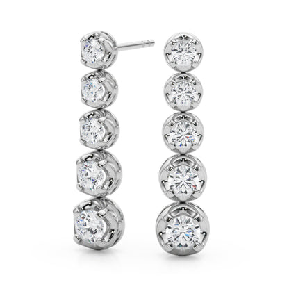 14K White Gold Lab Grown Diamond Earrings With 0.54 TCW Diamond (Lab Grown VS-SI1, E/F/G)