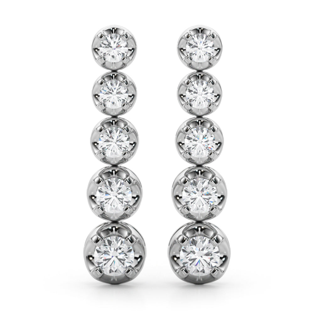 14K White Gold Lab Grown Diamond Earrings With 0.54 TCW Diamond (Lab Grown VS-SI1, E/F/G)