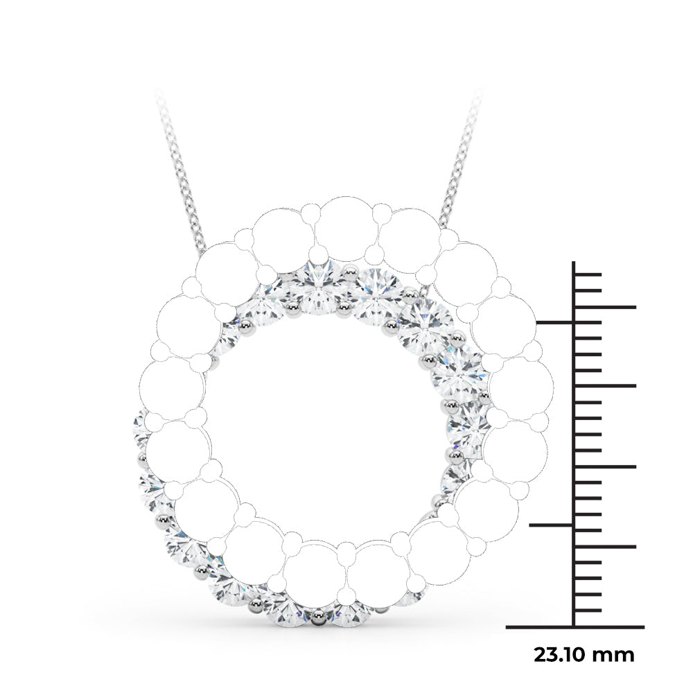 14K White Gold Lab Grown Diamond Necklace With 3.06 TCW Diamond (Lab Grown VS-SI1, E/F/G)