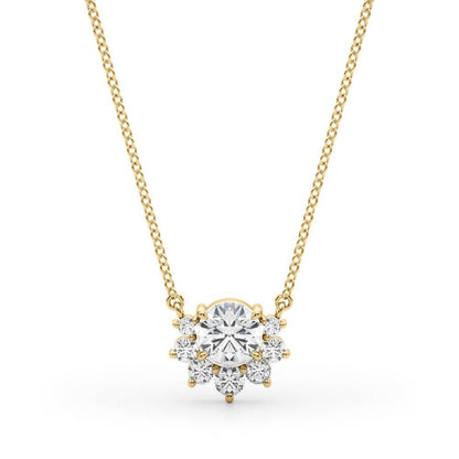 14K Yellow Gold Lab Grown Diamond Necklace With 0.11 TCW Diamond (Lab Grown VS-SI1, E/F/G)
