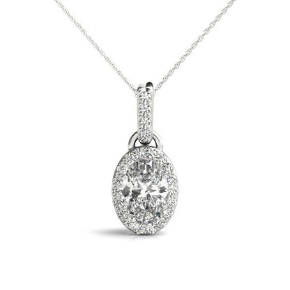 14K White Gold Lab Grown Diamond Necklace With 0.54 TCW Diamond (Lab Grown VS-SI1, E/F/G)