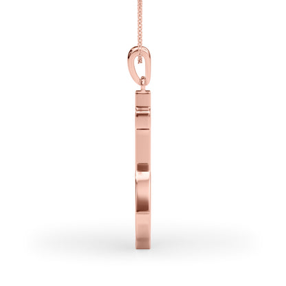 14K Rose Gold Lab Grown Diamond Necklace With 0.37 TCW Diamond (Lab Grown VS-SI1, E/F/G)