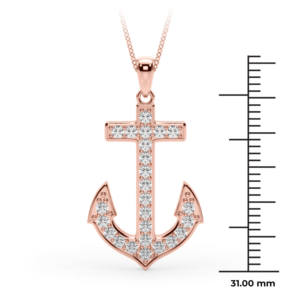 14K Rose Gold Lab Grown Diamond Necklace With 0.37 TCW Diamond (Lab Grown VS-SI1, E/F/G)