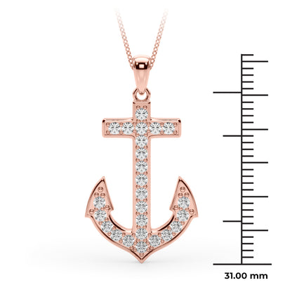 14K Rose Gold Lab Grown Diamond Necklace With 0.37 TCW Diamond (Lab Grown VS-SI1, E/F/G)
