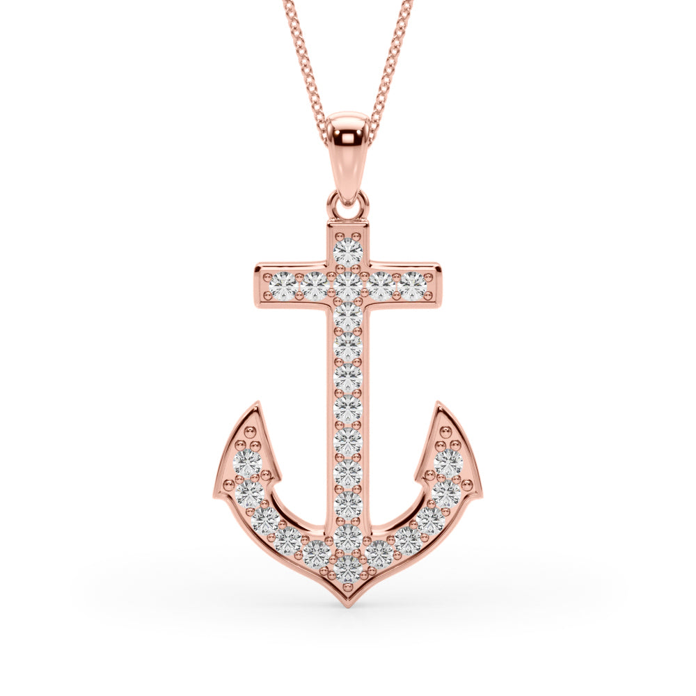 14K Rose Gold Lab Grown Diamond Necklace With 0.37 TCW Diamond (Lab Grown VS-SI1, E/F/G)