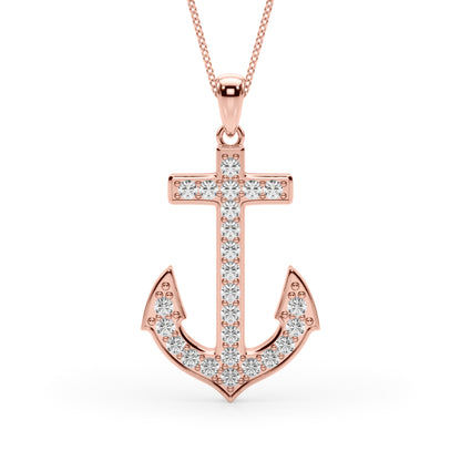 14K Rose Gold Lab Grown Diamond Necklace With 0.37 TCW Diamond (Lab Grown VS-SI1, E/F/G)