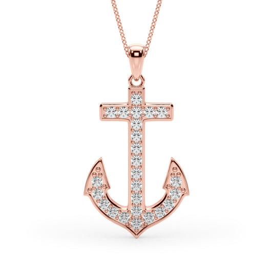 14K Rose Gold Lab Grown Diamond Necklace With 0.37 TCW Diamond (Lab Grown VS-SI1, E/F/G)