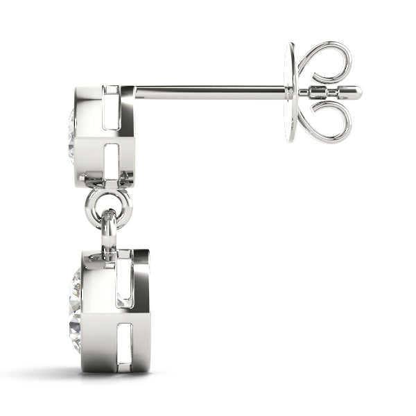 14K White Gold Earrings Single Stone With 0.50 TCW Diamond (Lab Grown VS-SI1, E/F/G)