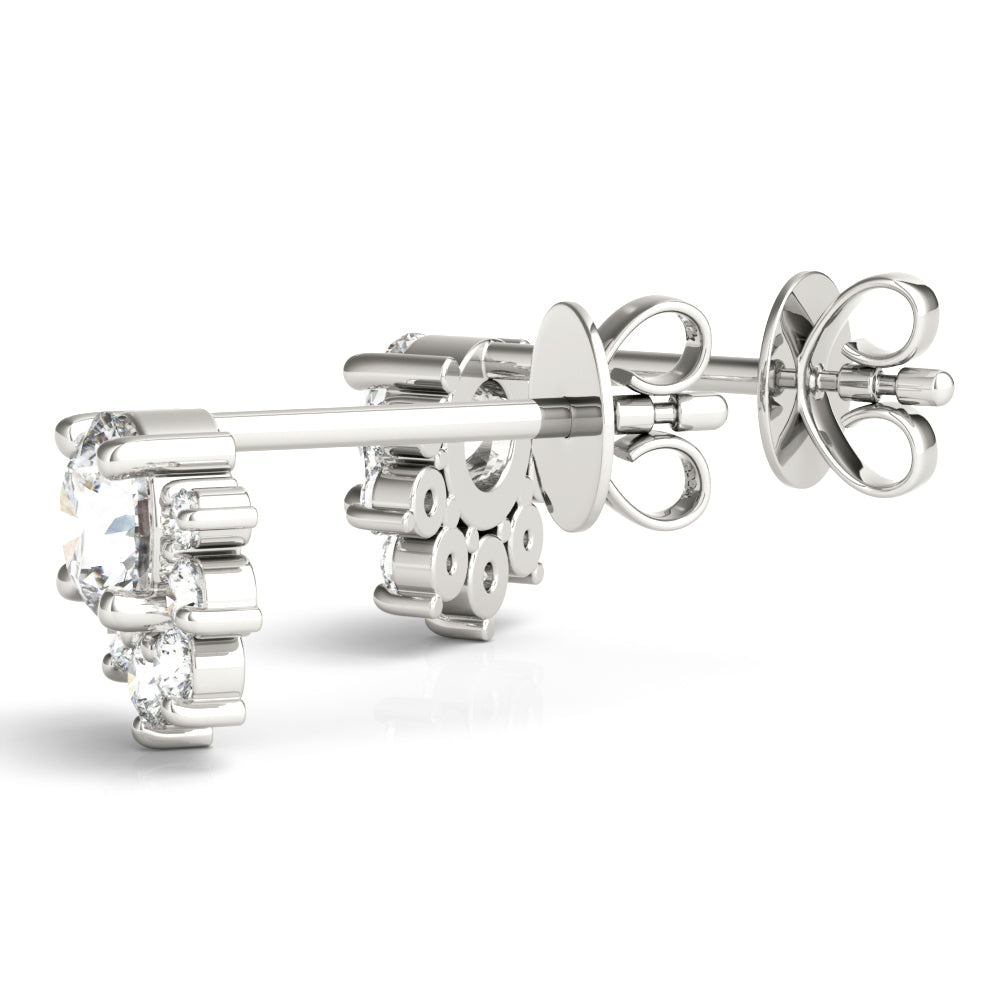 14K White Gold Fashion Earrings With 0.07 TCW Diamond (Lab Grown VS-SI1, E/F/G)