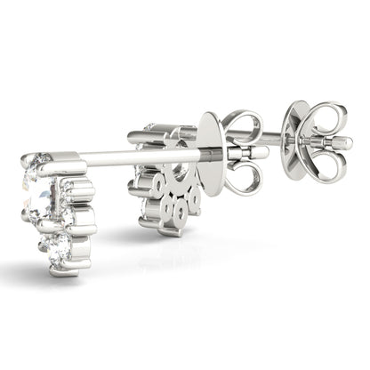 14K White Gold Fashion Earrings With 0.07 TCW Diamond (Lab Grown VS-SI1, E/F/G)