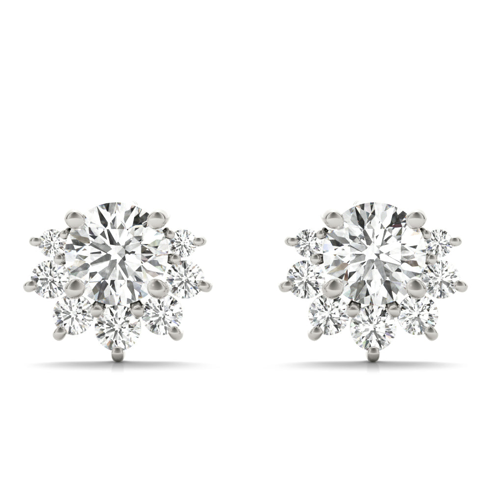 14K White Gold Fashion Earrings With 0.07 TCW Diamond (Lab Grown VS-SI1, E/F/G)