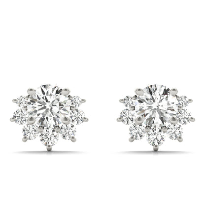 14K White Gold Fashion Earrings With 0.07 TCW Diamond (Lab Grown VS-SI1, E/F/G)