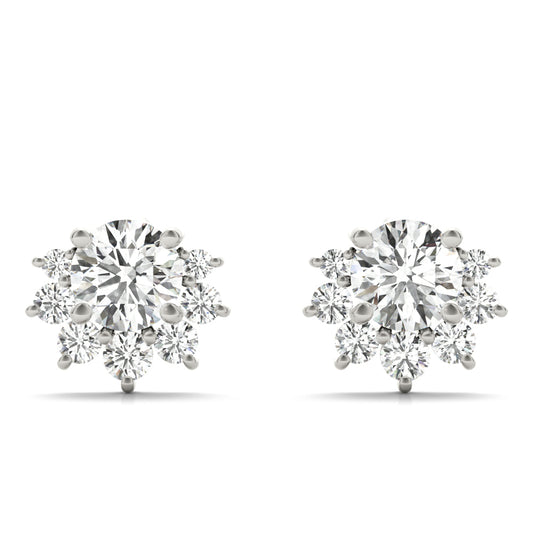 14K White Gold Fashion Earrings With 0.07 TCW Diamond (Lab Grown VS-SI1, E/F/G)