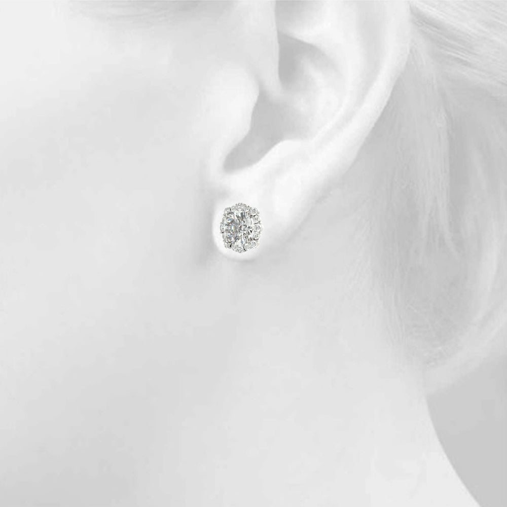 14K White Gold Fashion Earrings With 1.51 TCW Diamond (Lab Grown VS-SI1, E/F/G)