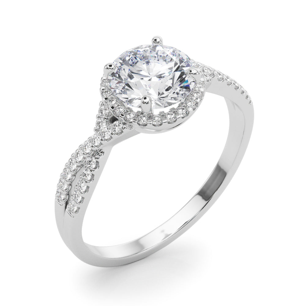 14K White Gold Engagement Rings Multirow With 0.25 TCW Diamond (Lab Grown VS-SI1, E/F/G)