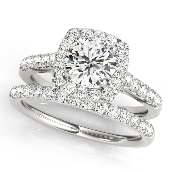 14K White Gold Engagement Rings Halo Round With 2.07 TCW Diamond (Lab Grown VS-SI1, E/F/G)