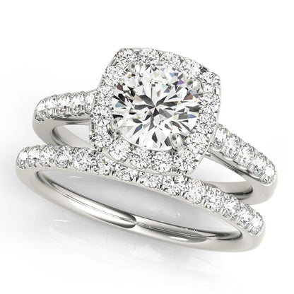 14K White Gold Engagement Rings Halo Round With 2.07 TCW Diamond (Lab Grown VS-SI1, E/F/G)