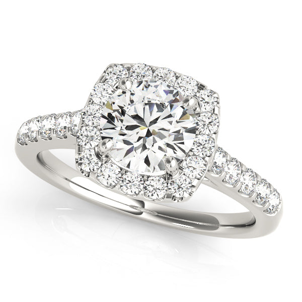 14K White Gold Engagement Rings Halo Round With 2.07 TCW Diamond (Lab Grown VS-SI1, E/F/G)